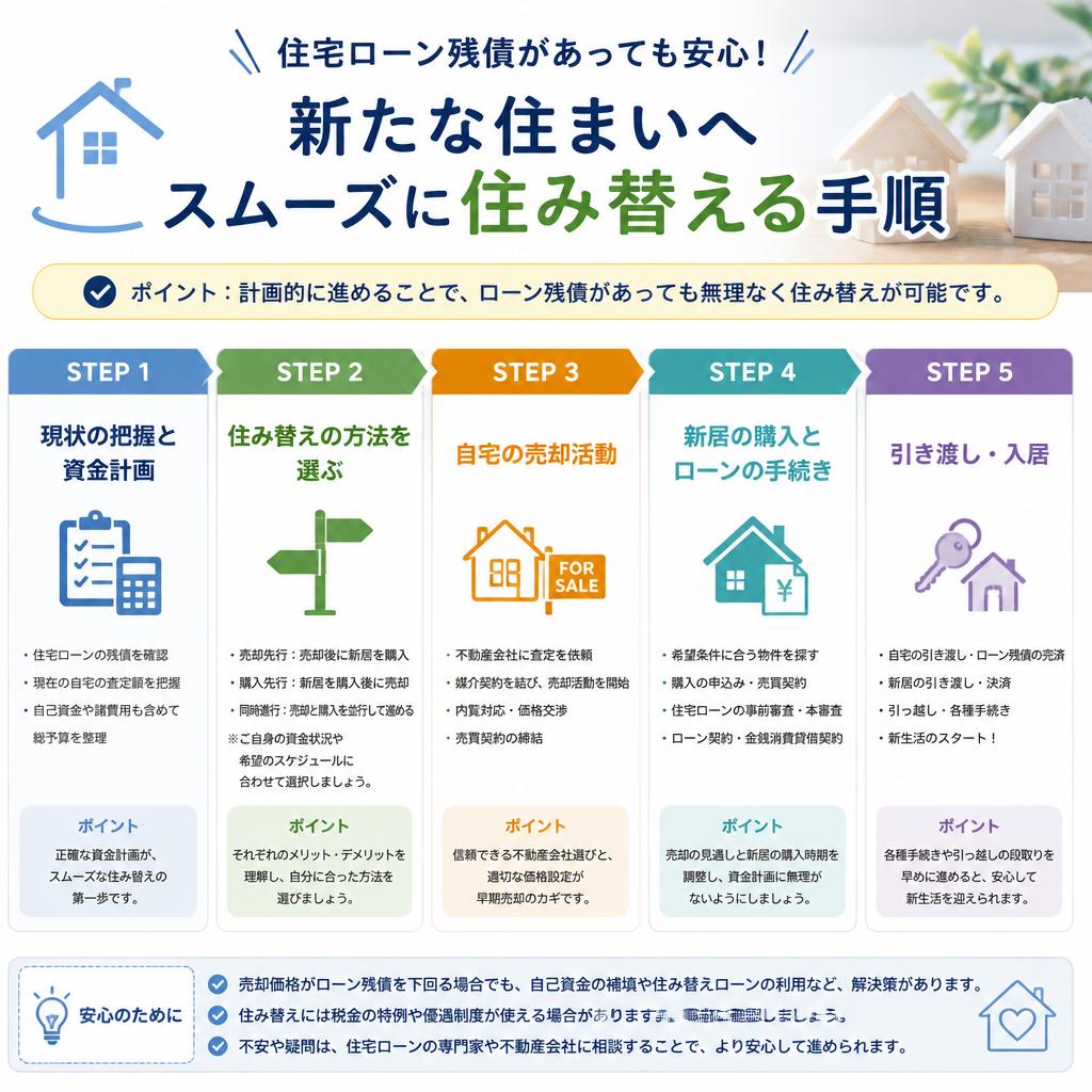 住宅ローン残債があっても安心！新たな住まいへスムーズに住み替える手順