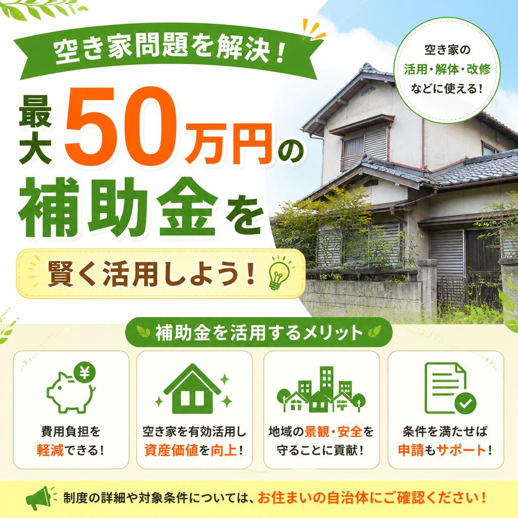 空き家問題を解決！最大50万円の補助金を賢く活用しよう！