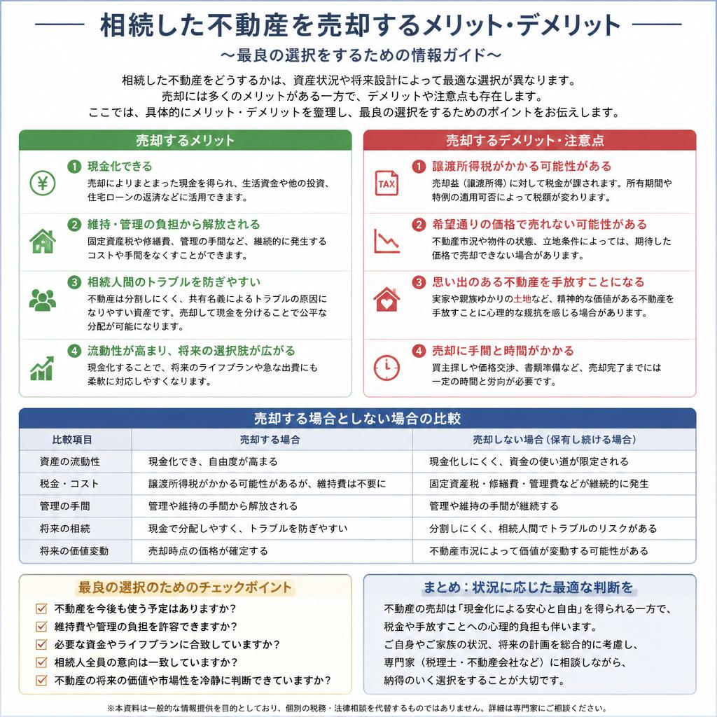 売却のメリットとデメリット