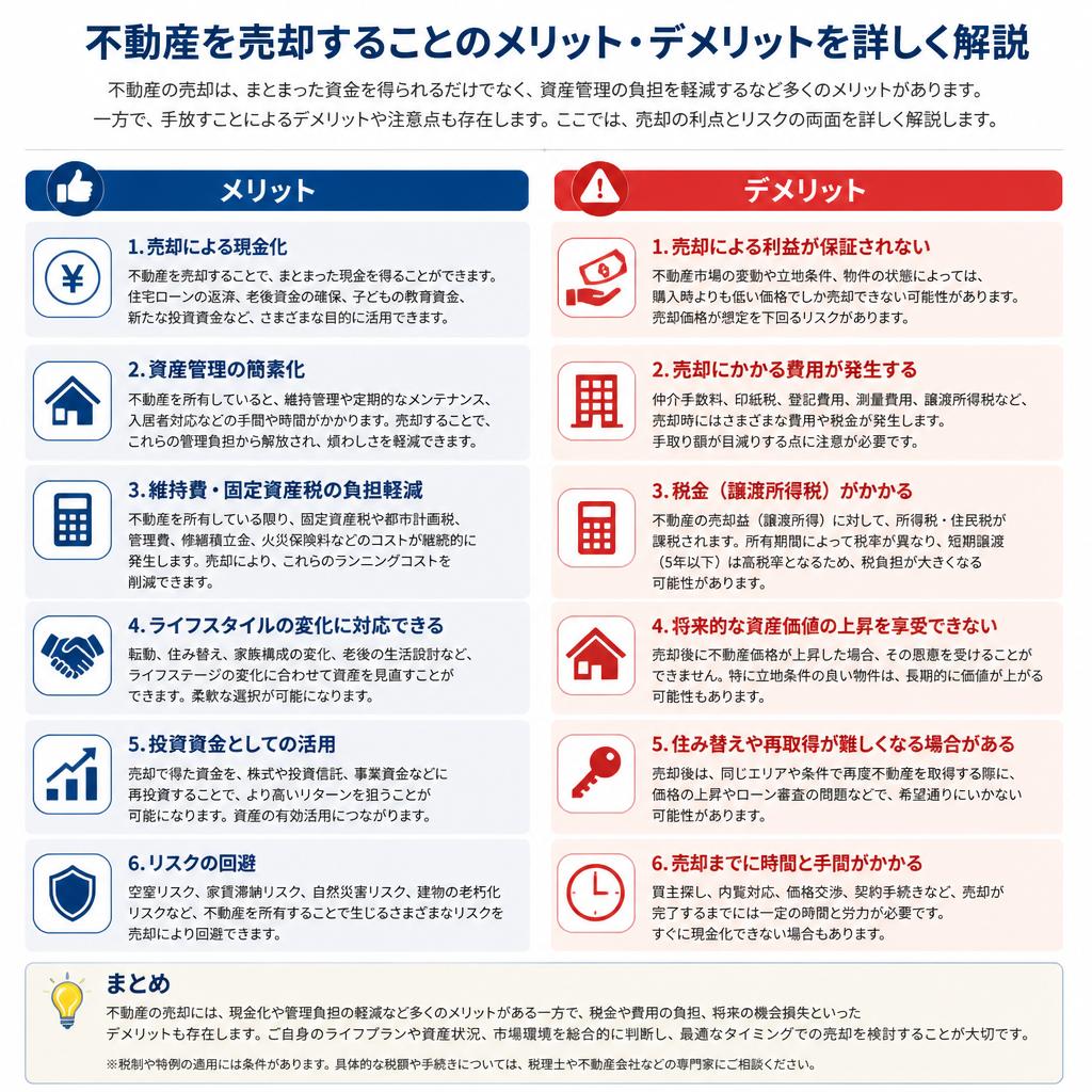 売却のメリットとデメリット