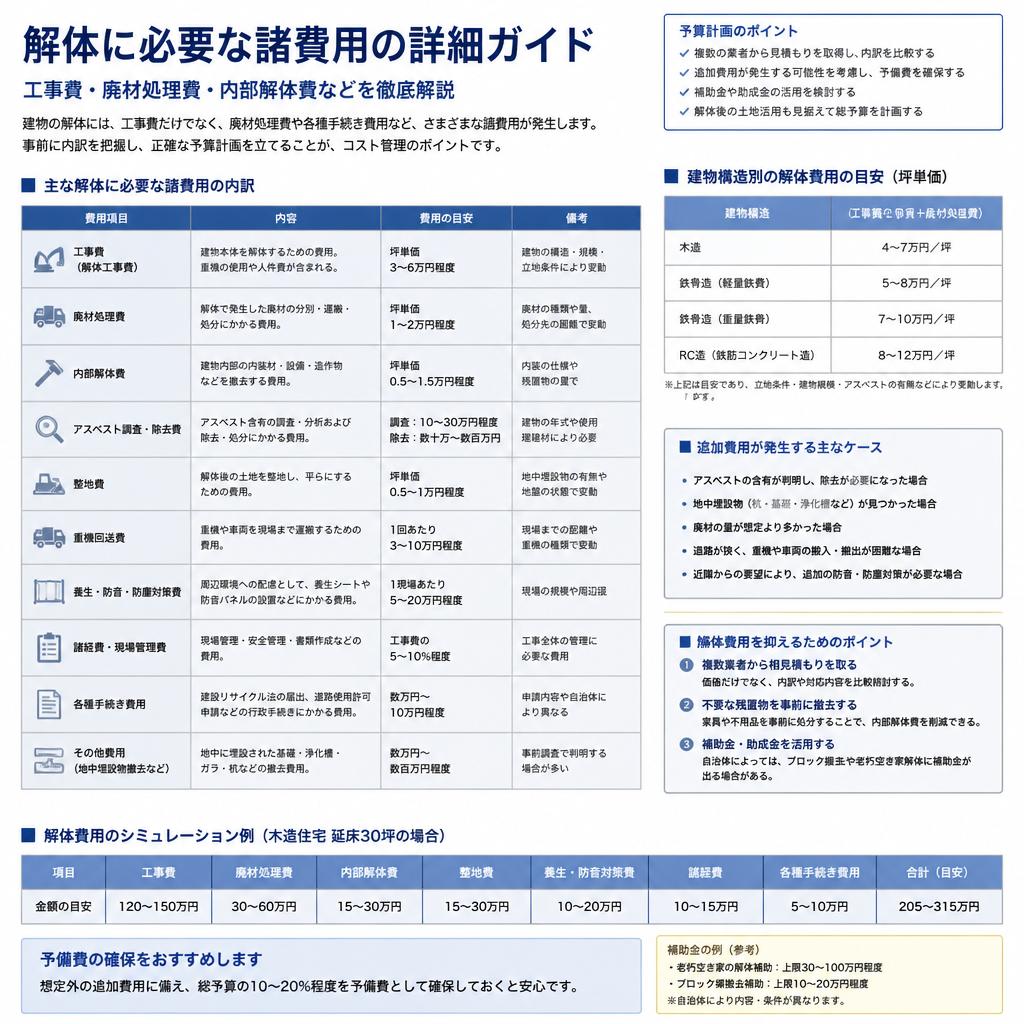 2. 解体にかかる具体的な費用の内訳