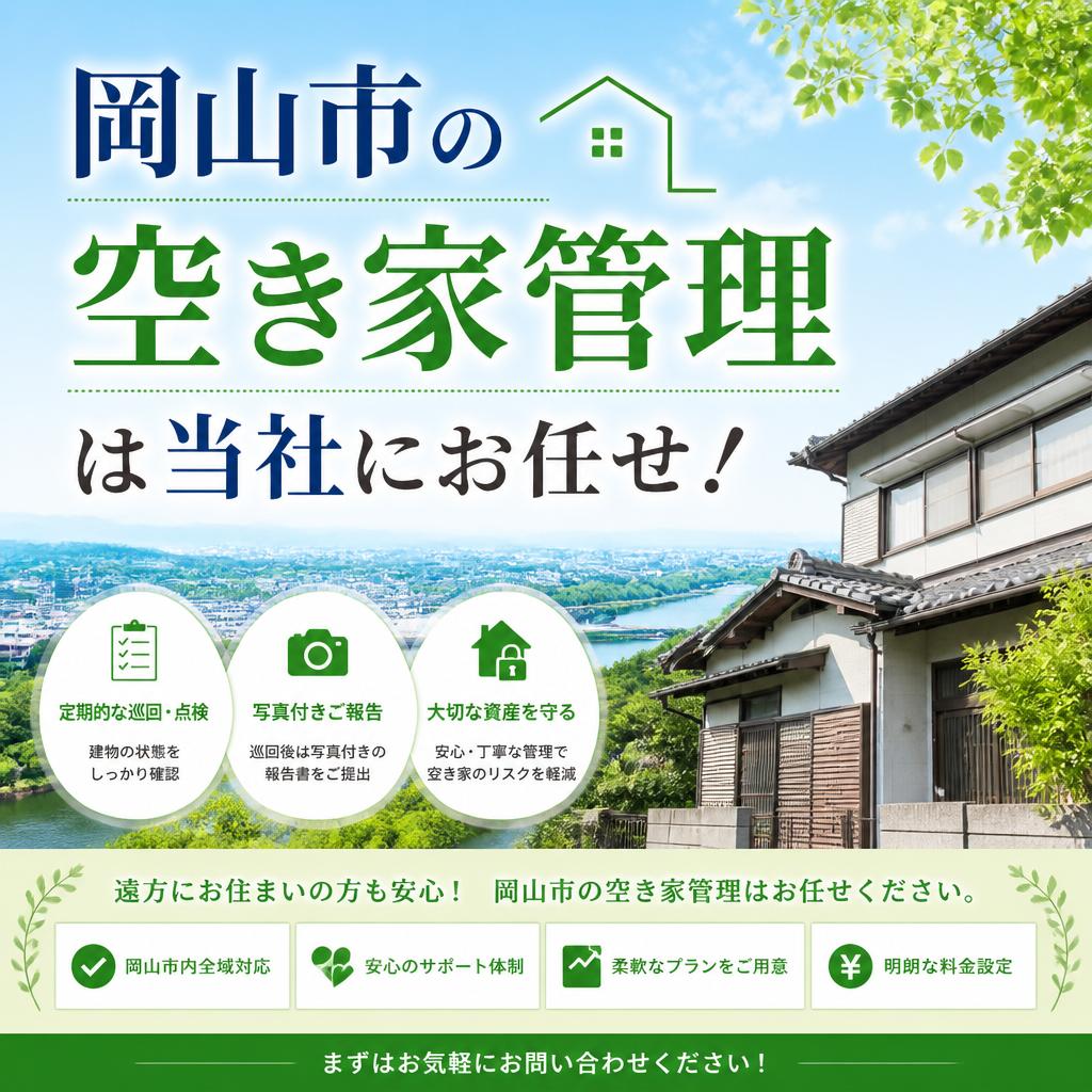 岡山市の空き家管理は当社にお任せ！