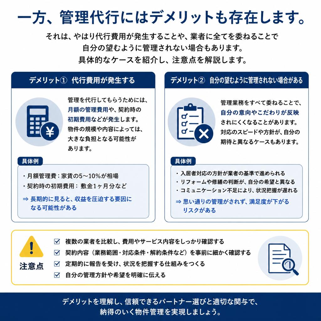 管理代行のデメリット