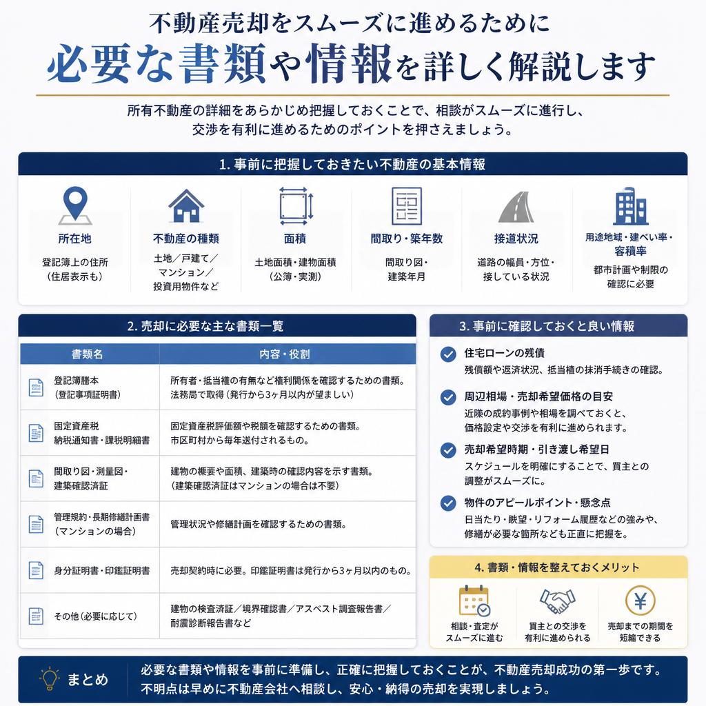 売却前の準備が成功の鍵！必要な書類と情報