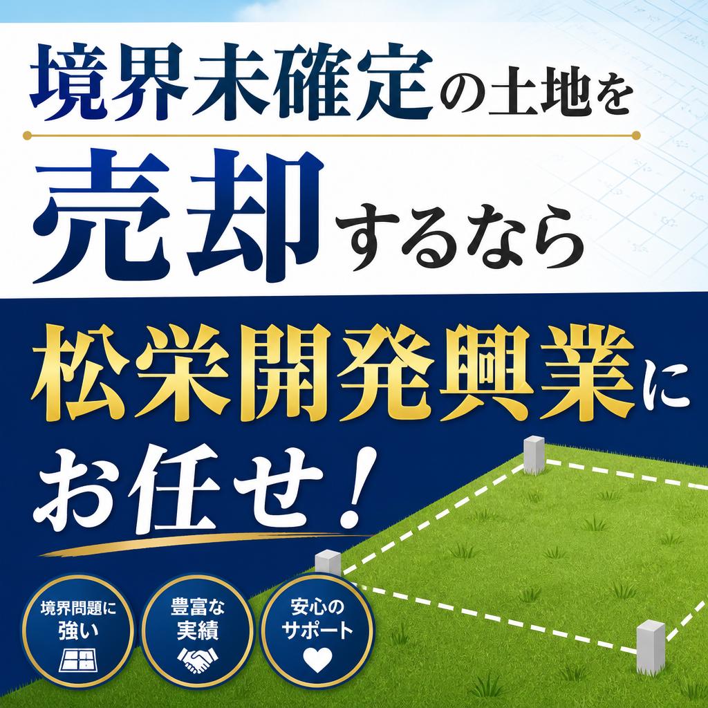 境界未確定の土地を売却するなら松栄開発興業にお任せ！