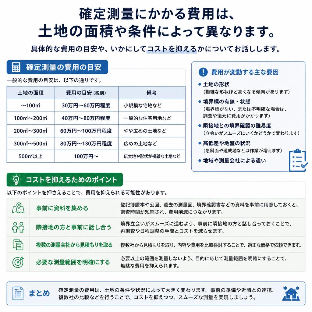 確定測量の費用について
