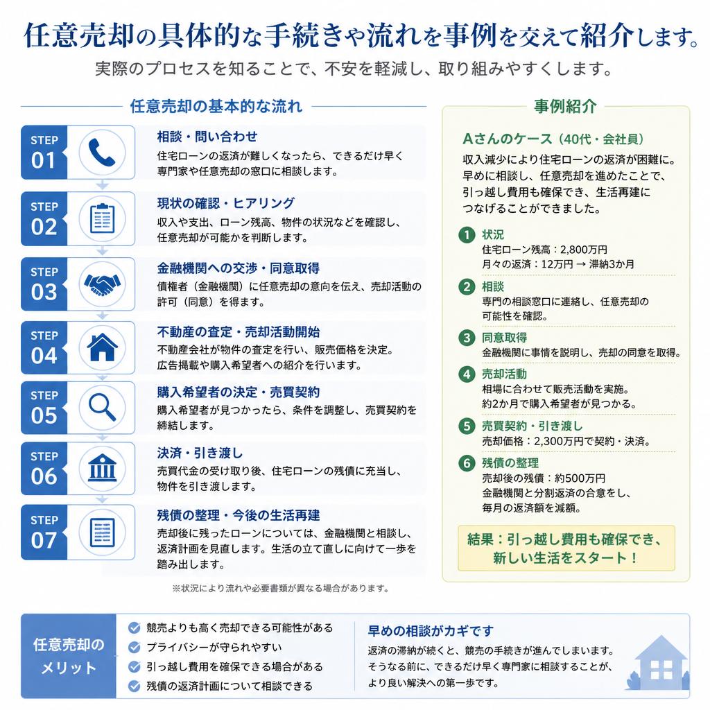 4. 任意売却の流れと手続きの具体例