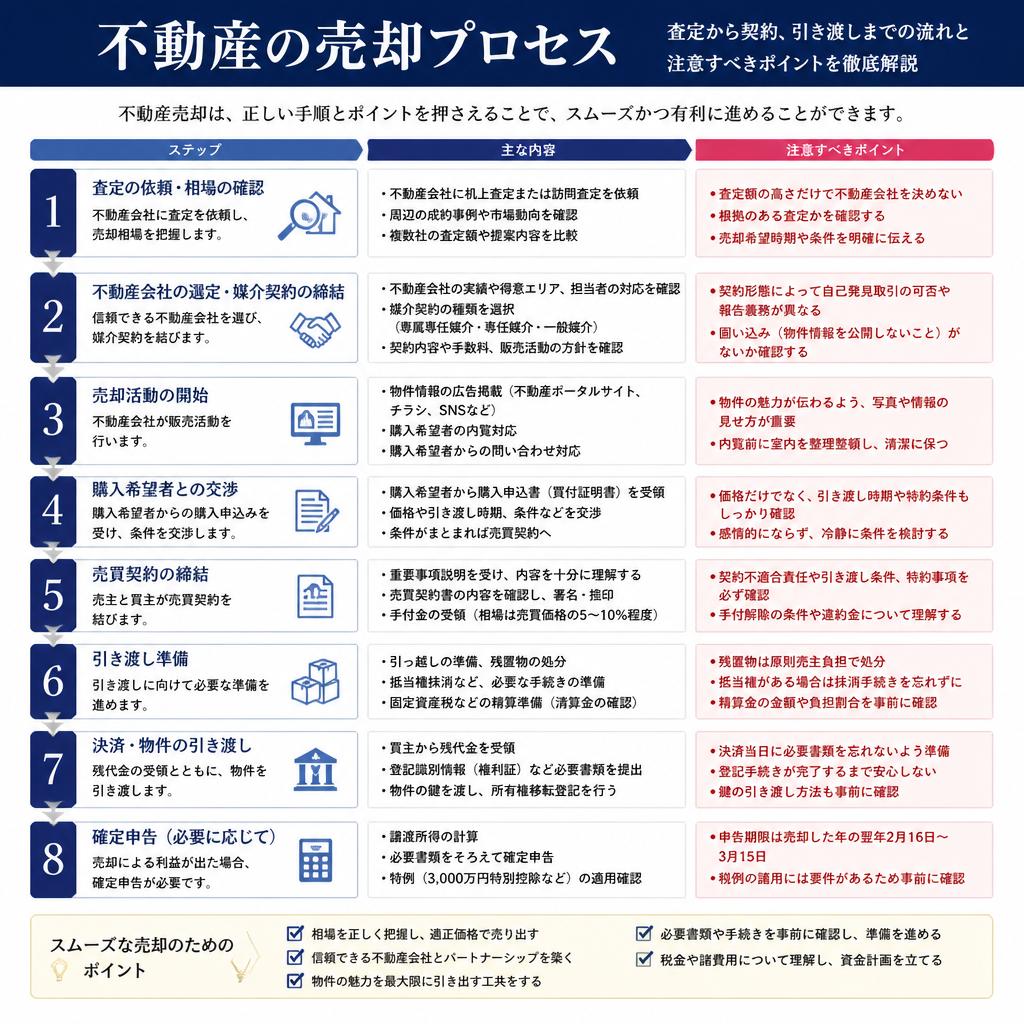 3. 不動産売却の流れとポイント