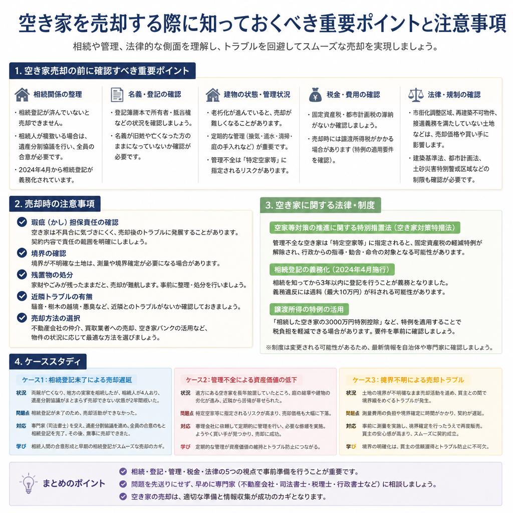 空き家を売却する際の注意点