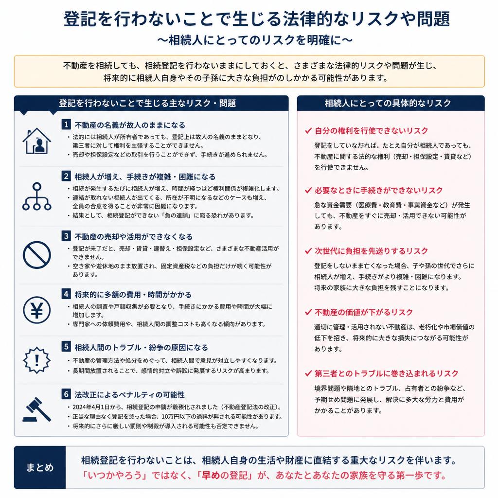 相続登記を怠るリスク
