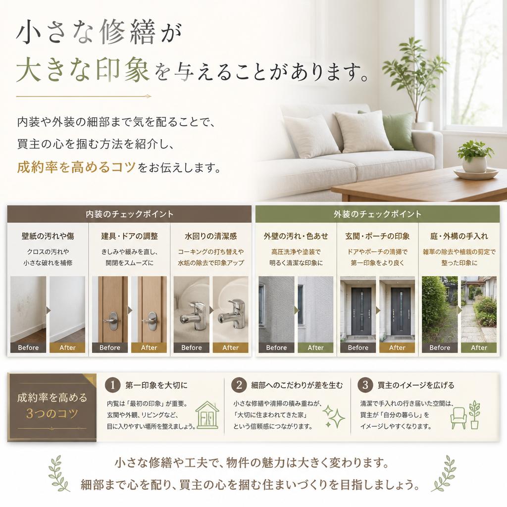 修繕で買い手に好印象を与える