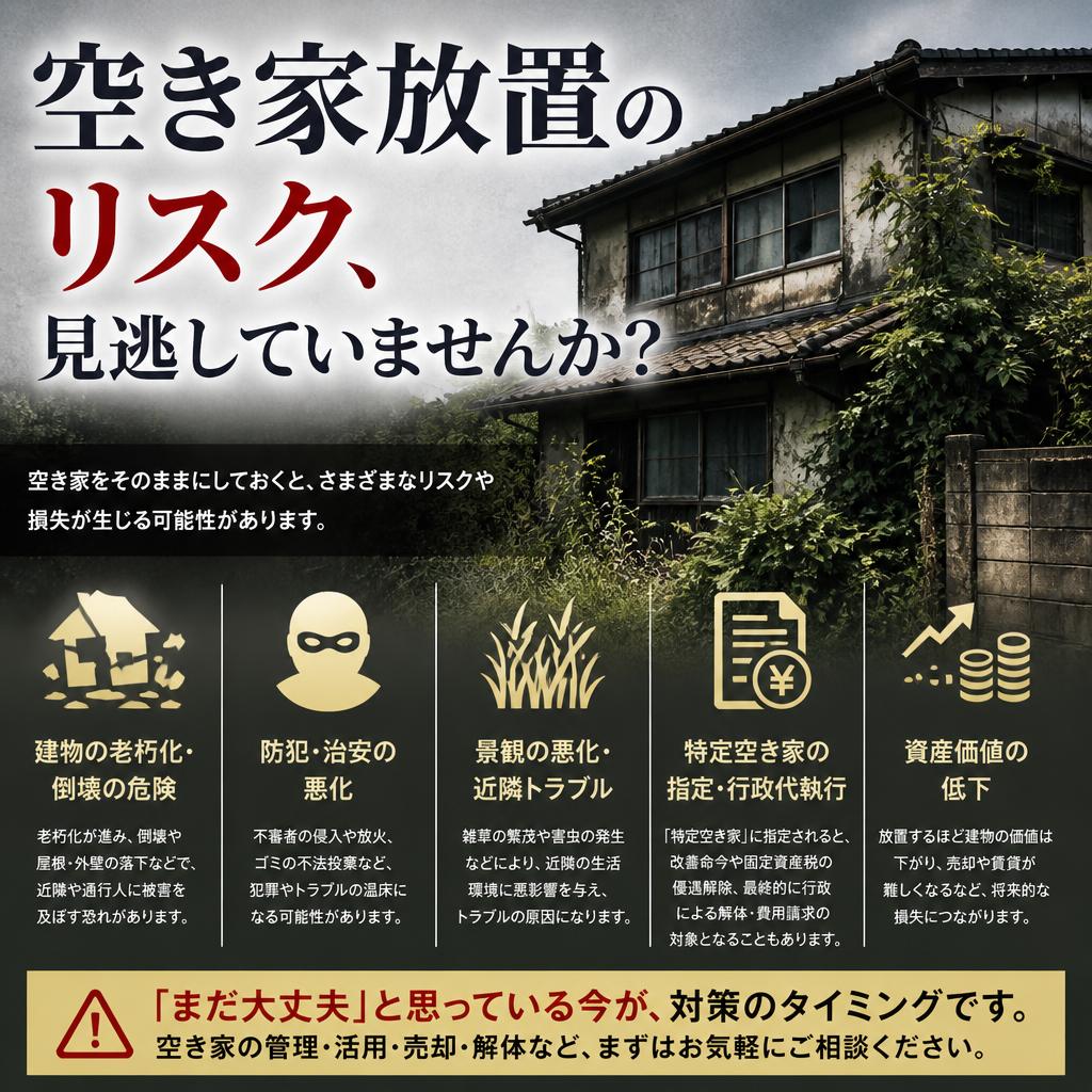 空き家放置のリスク、見逃していませんか？