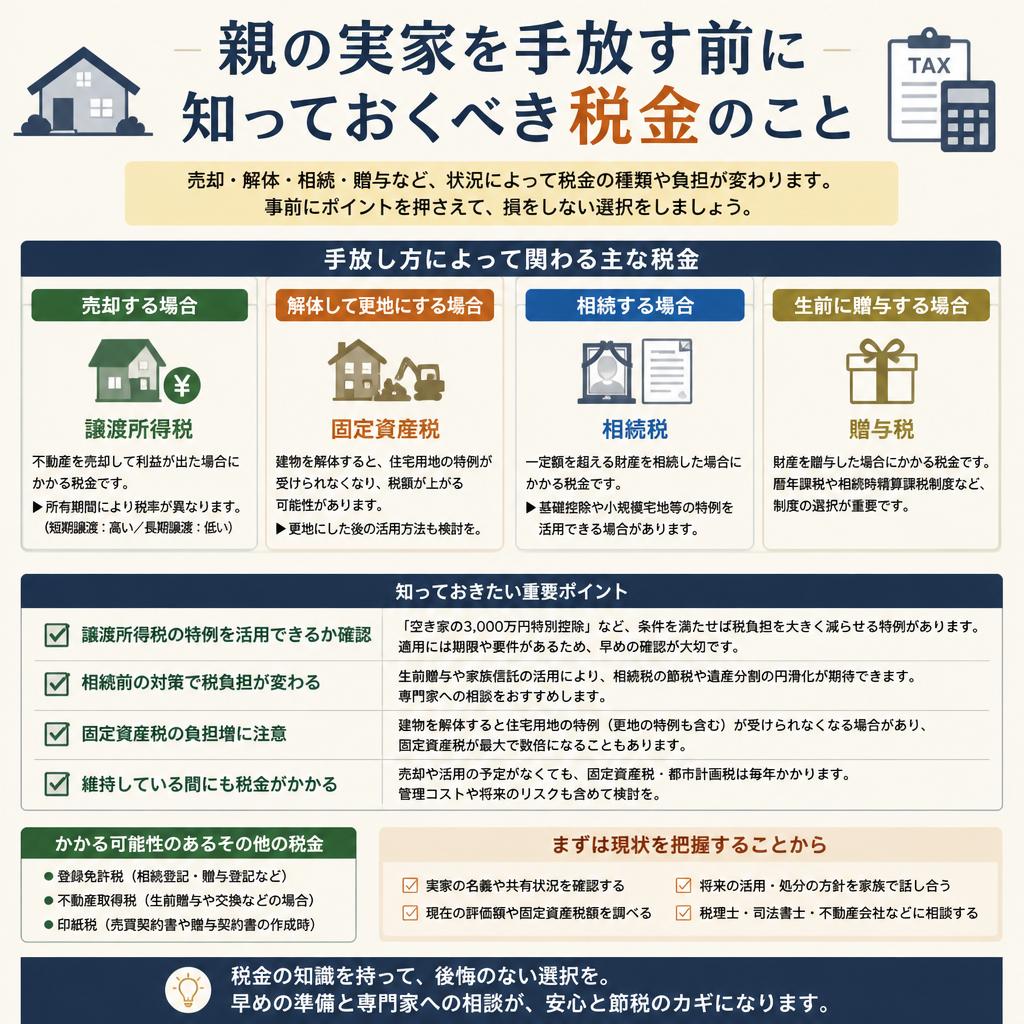 親の実家を手放す前に知っておくべき税金のこと